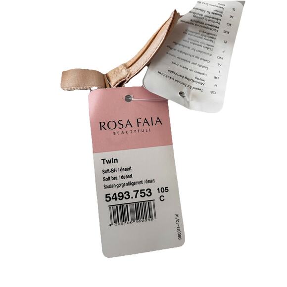 Rosa Faia Twin Soft Bra 46C Desert Beige Comfort T Shirt Bra Wireless Non-Padded - Picture 16 of 16